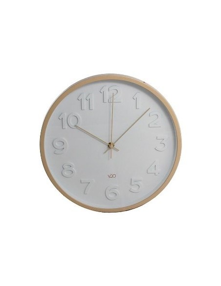 Reloj De Pared 30cm Beige Numeros Bco Rl30210 Vgo01