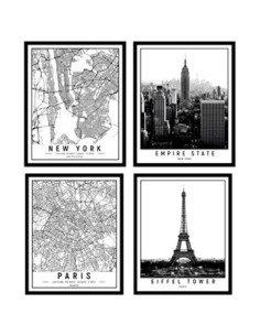 Cuadro 40x50cm M-negro Ciudades Animales Moldura 03 184  118 416 Tn02 -m-