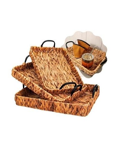 Bandeja 30x20cm Rectangular C-manija Metal Jacinto 23244 Col01