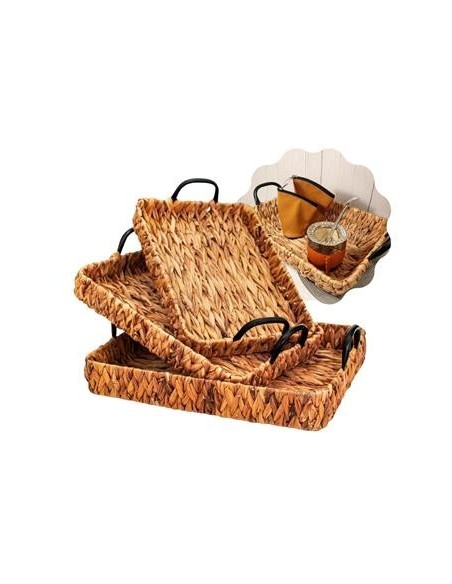 Bandeja 30x20cm Rectangular C-manija Metal Jacinto 23244 Col01