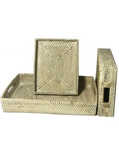 Bandeja Rect Rattan 44x32 Cm Ali2 Rey03