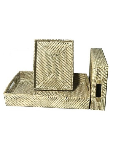 Bandeja Rect Rattan 44x32 Cm Ali2 Rey03