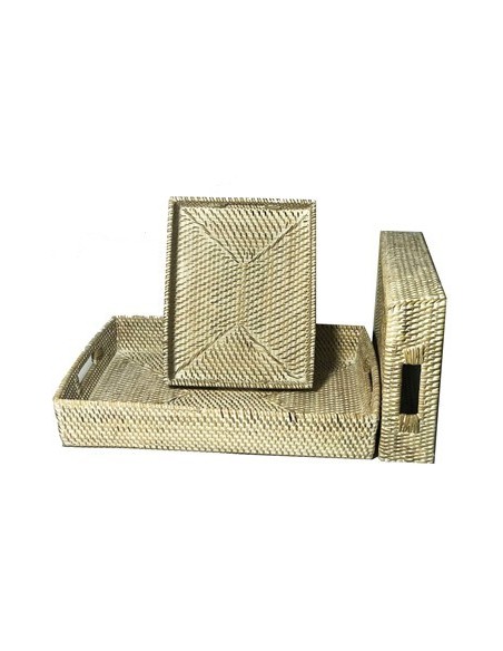 Bandeja Rect Rattan 44x32 Cm Ali2 Rey03