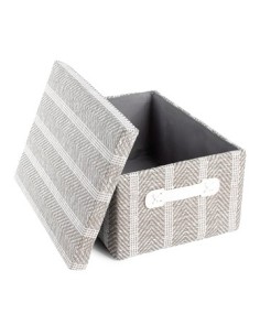 Caja Plegable 32x23x15cm Forrada En Tela C-tapa Rennes Top Woo01