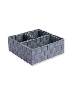 Canasto 28x14 Rect  Rafia Gris B5033 Dec01