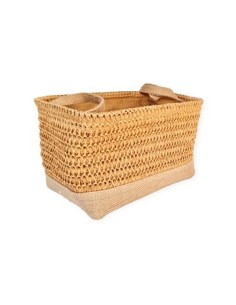 Canasto 34x20 Mimbre Base Rafia Rect C-manija Ca5316 Pk01