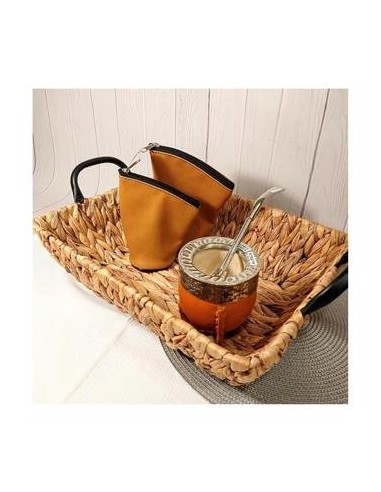 Bandeja 35x25cm Rectangular C-manija Metal Jacinto 23244 Col01