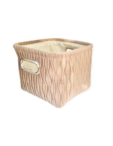 Canasto 29x20 Tela Plush Cuadrado C-manija Ca5314 Pk01