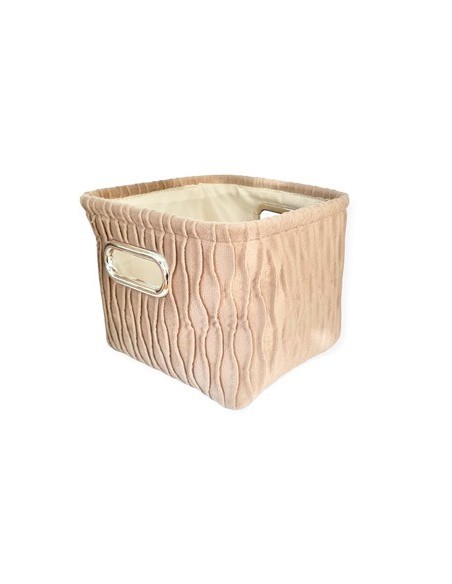 Canasto 20x16 Tela Plush Cuadrado C-manija Ca5314 Pk01