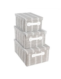 Caja Plegable 36x26x17cm Forrada En Tela C-tapa Rennes Top 35165-18 Woo01