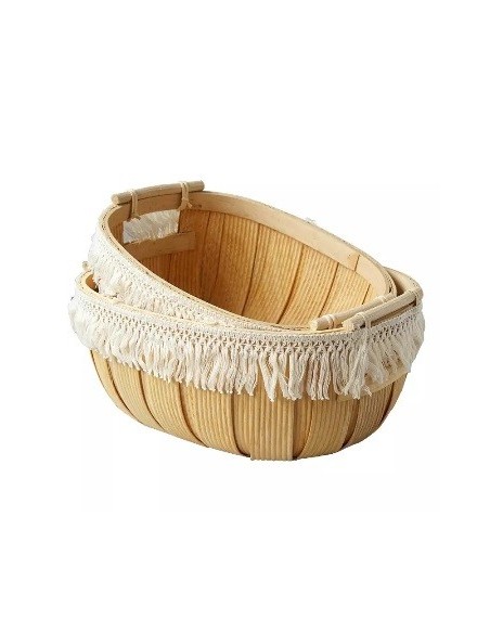 Cesto De Madera  35*25*15cm Xiamen Yr190396 Woo01