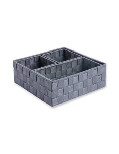 Canasto 14x14 Cuad  Rafia Gris B5033ch Dec01