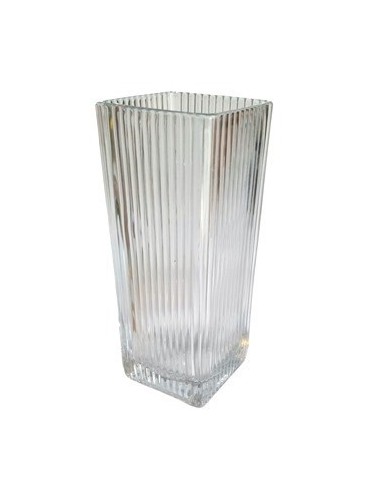 Florero 30x15cm Prisma Vidrio Labrado Rayas 25602165 Tal01