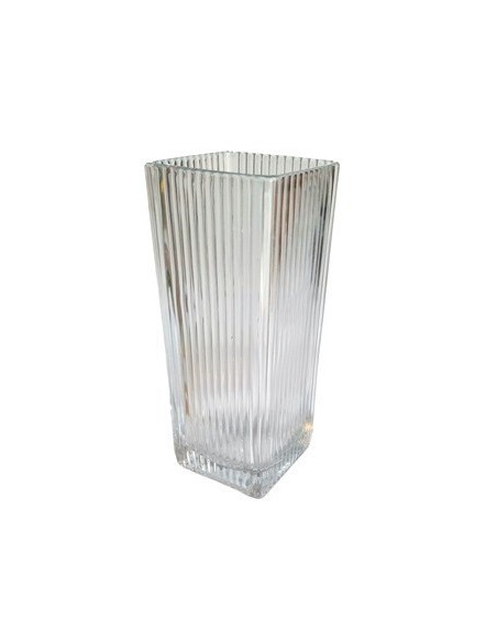 Florero 30x15cm Prisma Vidrio Labrado Rayas 25602165 Tal01