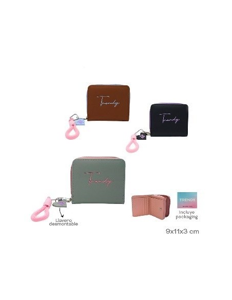Billetera Dama 9x11x3cm 2 Mod. Trendy 29049 29057 Tar02