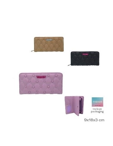 Billetera Dama 9x18x3cm 2 Mod Trendy 29052 29055 Tar02
