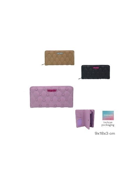 Billetera Dama 9x18x3cm 2 Mod Trendy 29052 29055 Tar02