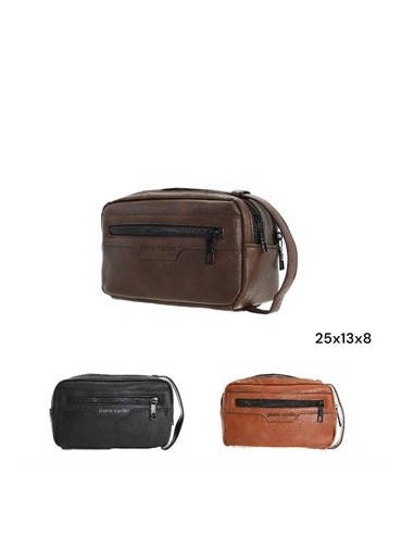 Neceser 25x13x18cm Pu Pierre Cardin C/2 Divisiones Principales Y 1 Bolsillo Frontal Con Cierre. Bolsillo Trasero C/ Cierre Y
