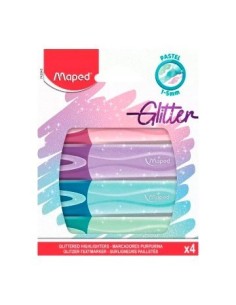 Resaltador X 4 Pastel Glitter 742046 Map01