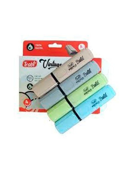 Resaltador X4 Unid  Pastel Surt  Vintage Caja Tr45990 -32-1-