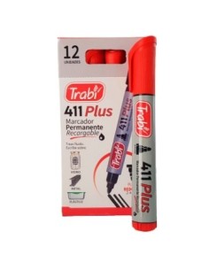 Marcador Perm. P/redonda 411 Rojo 6523 Trabi (b12)