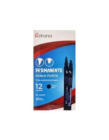 Marcador Permanente Azul Doble Punta 513057 Pen01