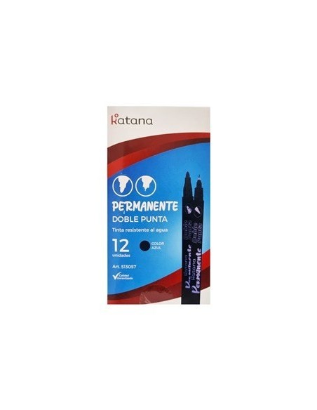 Marcador Permanente Azul Doble Punta 513057 Pen01