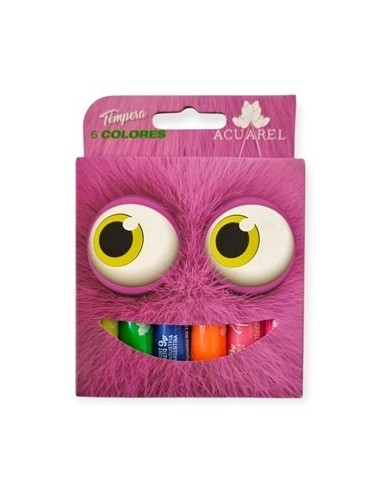 Tempera X 6 Unid. Fluo Acuarel Tps12 1171 Fai01 Mg01