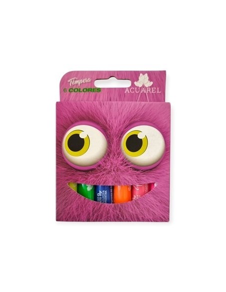 Tempera X 6 Unid. Fluo Acuarel Tps12 1171 Fai01 Mg01