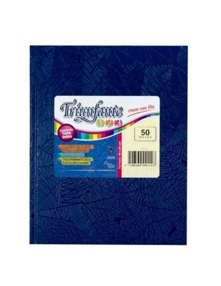 Cuaderno 48hj 19x24 T/d Liso Arana Azul 441028 Triunfante Tec02