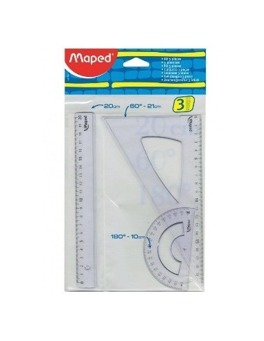 Set 3 Pzas 20cm Geometria Maped 242793  Map01 (b300/50)