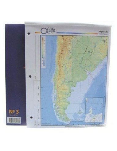 Mapa Argentina Fis-pol N.3  3240545 Alfa Gloss -b40-