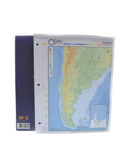 Mapa Argentina Fis-pol N.3  3240545 Alfa Gloss -b40-