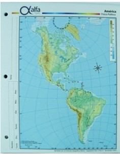 Mapa Cont  Americano Fis-pol N.5 5240811 Alfa Gloss -b20-