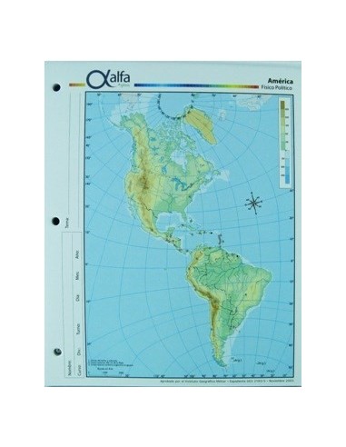 Mapa Cont  Americano Fis-pol N.5 5240811 Alfa Gloss -b20-