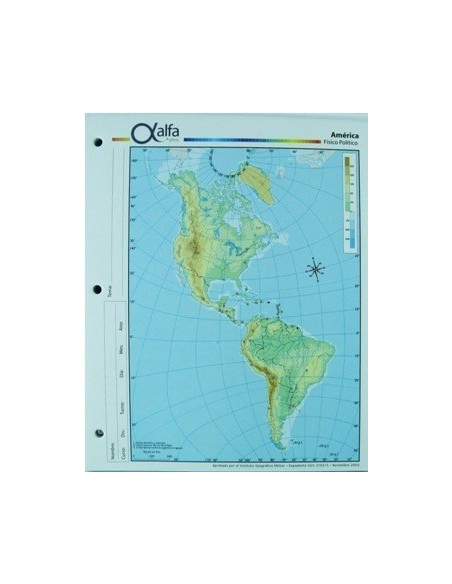 Mapa Cont  Americano Fis-pol N.5 5240811 Alfa Gloss -b20-