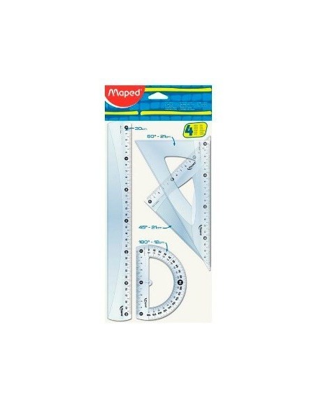 Set 4 Pzas 20cm Geometria Maped 242820  Map01 (b30)