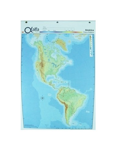 Mapa Cont. Americano Fis/pol N.3 3240569 Alfa Gloss (b40)