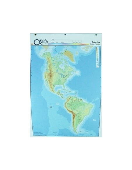 Mapa Cont. Americano Fis/pol N.3 3240569 Alfa Gloss (b40)