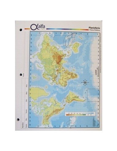 Mapa Planisferio Fis/pol N.3 3240552 Alfa Gloss (b:40-1)