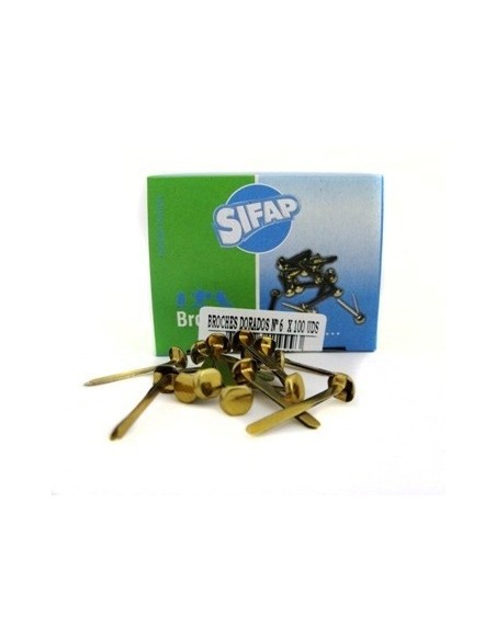 Broches Dorados N.8 X100 Und.caja Sifap 2500600008 (b30)