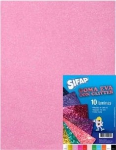 Goma Eva Glitter Rosa/rosa Gold/rosa Claro  9658 Cbx Sifap Corcholinea Pax Rexon Kob01 (b5/10)