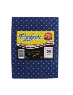 Cuaderno  50hj T/d Ray Lunares Azul 455124 Triunfante Tec02 (b5)