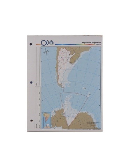 Mapa Argentina Bicontinental Politico N.3 Alfa 3140764 Gloss (b40)