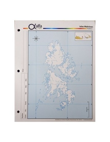 Mapa Islas Malvinas Politico N.3 3140309 Alfa Gloss (b1600/40)