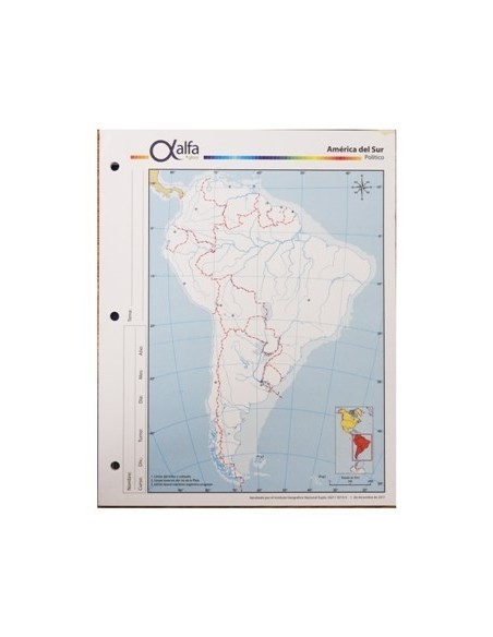 Mapa America Del Sur Politico N.3 3140231 Alfa Gloss (b1600/40)