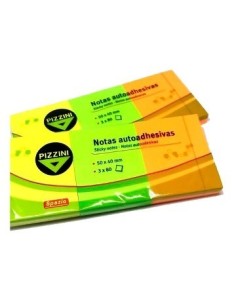 Notas Autoadhesivas 40x50mm 3 Colores X80hj C/u Pizzini Na504080x3fx1 Pz01 (b40)