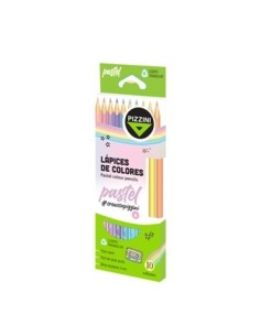 Lapices Color X 10 Largo Pastel Pizzini Pz01 Lml1710p