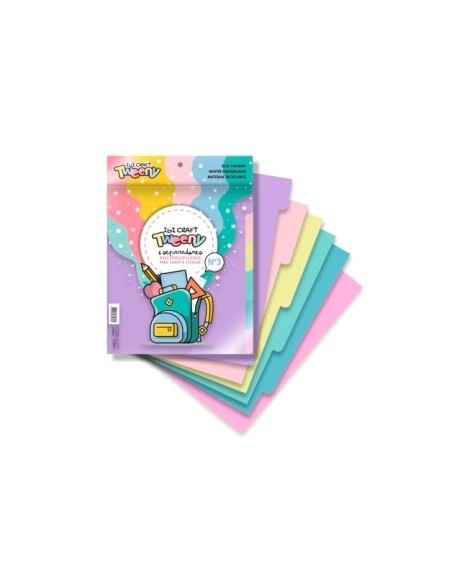 Separador Materia N.3 X6 150 Micrones 5 Pos Pastel/neon 5tb150en Tb150ep Ibi01 Lama