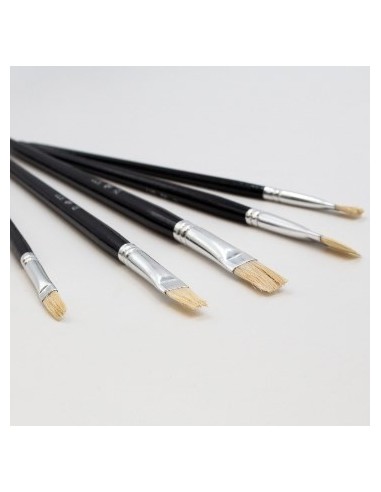 Pincel N. 6 Chato Pelo Cerda P5776 Lama (b12)